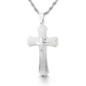 Men's Stainless Steel Cross Pendant Necklace